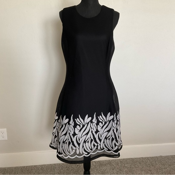DKNY Embroidered mesh overlay dress - Picture 1 of 5